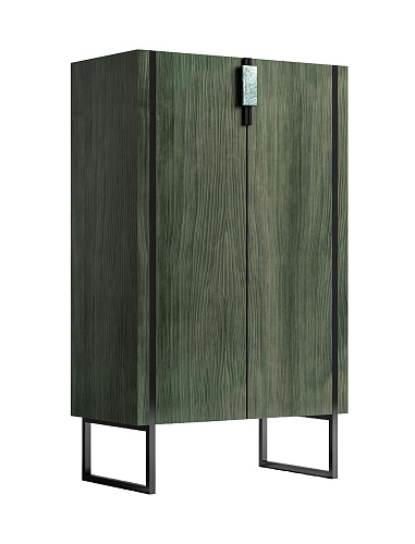 Italienischer Holzschrank mit Beleuchtung