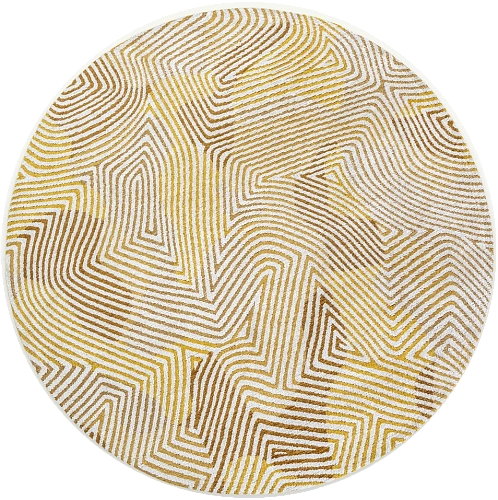 Yellow Hippy 9799 Runder Teppich