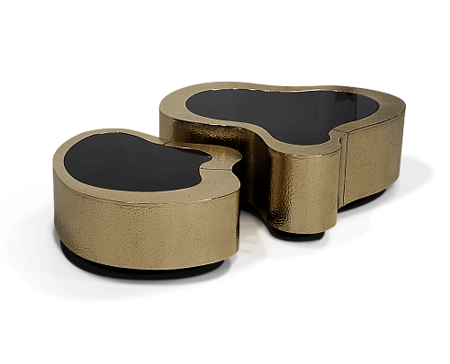 Crest Hammerschlag‑Patina Couchtisch‑Set