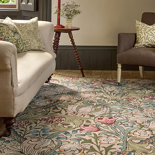 Golden Lily Green Red Teppich