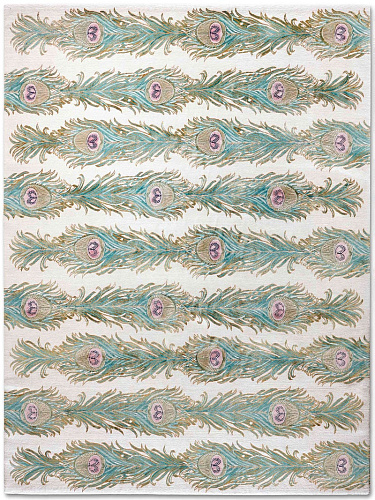 Feathers Lane Pink Abbey auf Creme Teppich
