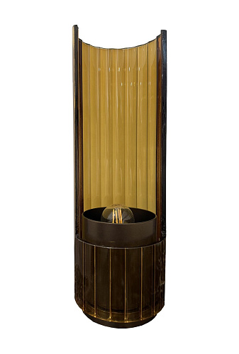 Bon Ton Amber Glas Tischleuchte
