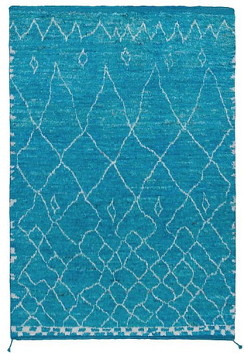 Berber Blau Hoher Flor Teppich