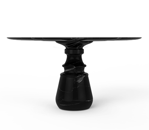 Obsidian Runder Nero Marquina Esstisch