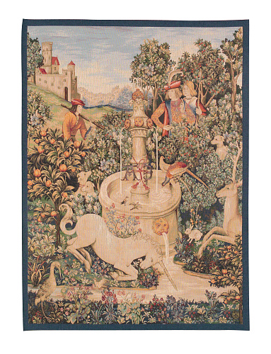 Einhorn am Brunnen Wandteppich