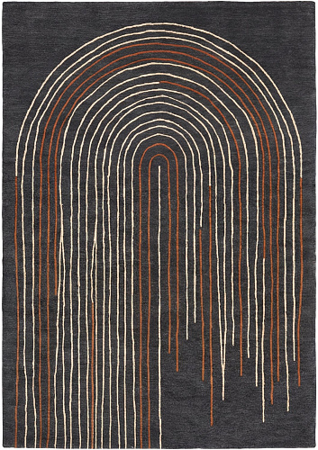 Arcade Lines Umber Teppich