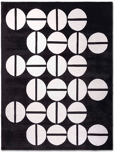 Circle Weiß Schwarz Teppich