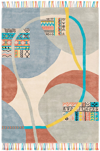Playful Orbits Blue Teppich