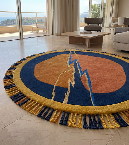 Lightning Crest Gold Teppich