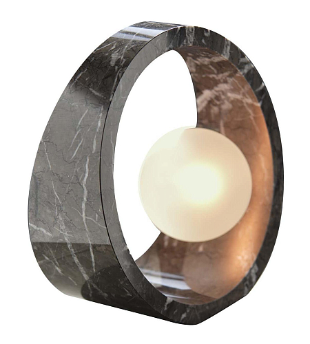 Marble Black Carnico Tischlampe mit Mattglas