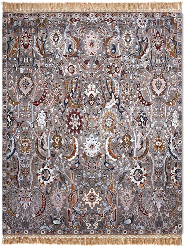 Kerman Reverse Original auf Anthrazit Teppich