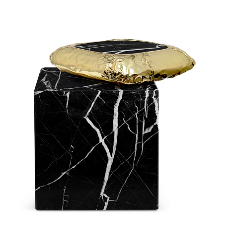 Megalith Nero Marquina‑Beistelltisch