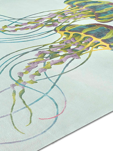 Jellyfish Original auf Green Yellow Teppich