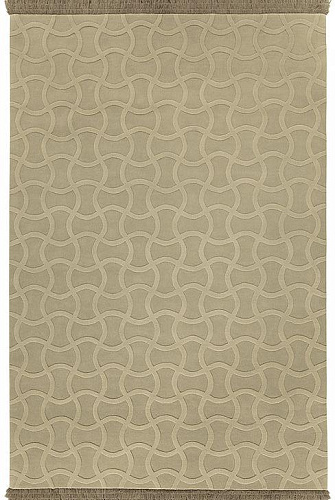 Taupe Handgetufteter Teppich