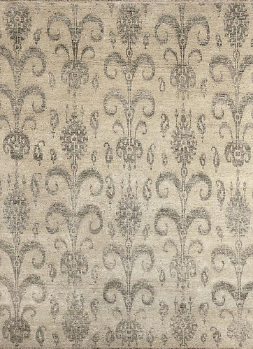 Ikat Handgeknüpft Wolle Beige Teppich