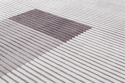 Handgewebter Viskose-Linien Teppich