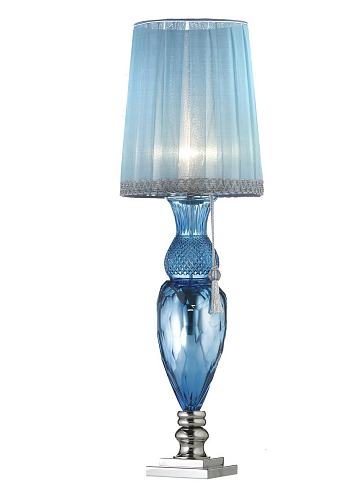 Blaue Florentine Kristall-Tischlampe