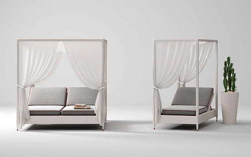 Outdoor‑Daybed mit Sonnendach