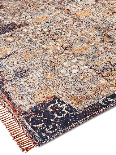 Block Copper Rust Mitternachtsblau Teppich