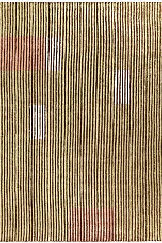 Handgewebter Viskose-Linien Teppich