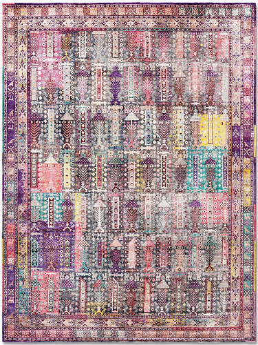 Silk Pastel auf Natur‑Schwarz Teppich