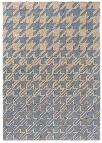 TB Houndstooth Wasserblau Outdoor 455708 Teppich