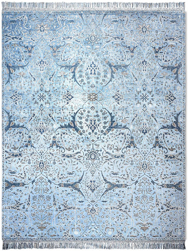 Teheran Reverse Tone to Tone auf Hellblau Teppich