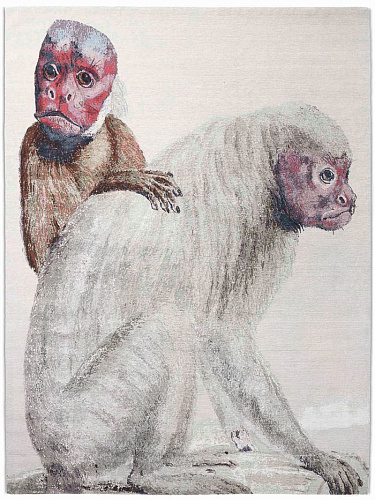 Two Monkeys Original auf Weiß Teppich
