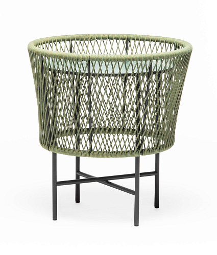 Tamburo SM Runder Grüner Outdoor-Loungetisch