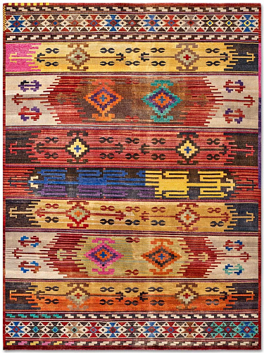 Original auf Natur-Schwarz Teppich