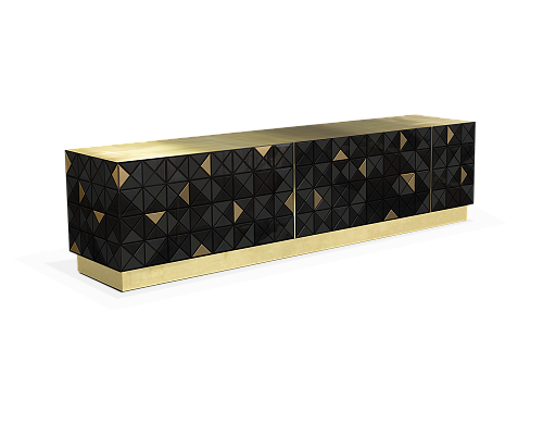Mosaic Schwarz‑Gold TV‑Schrank