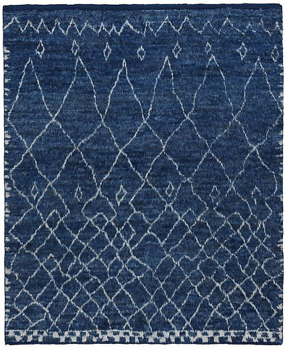 Berber Blau Hoher Flor Teppich