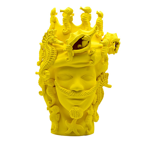 Maure‑Kopf gelbe Skulptur