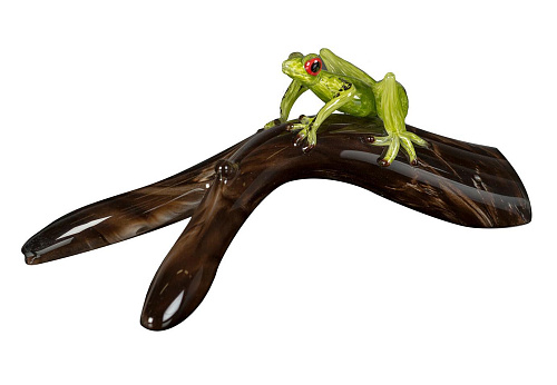 Glasfrosch auf Ast Figur