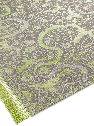 Tabriz Apple Green auf Naturgrau Teppich