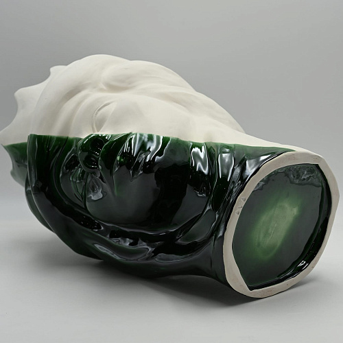 Grün‑weiße Maure‑Kopf Skulptur