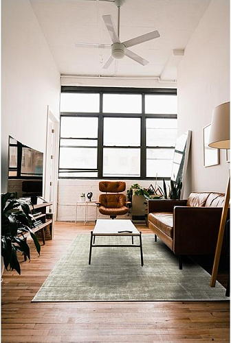 Plain Viskose Vetiver Teppich