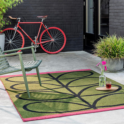 Linear Stem Olive Outdoor-Teppich