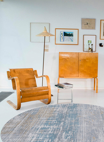 8718 Long Island Blue Runder Teppich