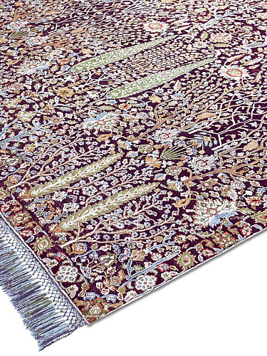 Pine Garden Original auf Tiefviolett Teppich