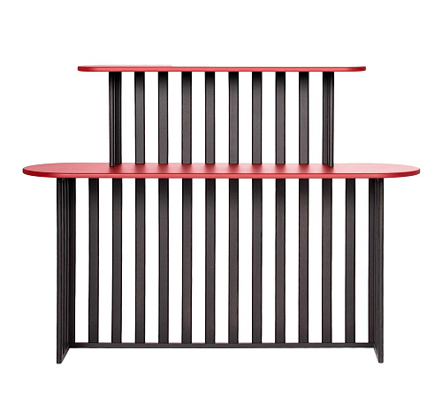 Schwarz-roter zweistöckiger Konsolentisch