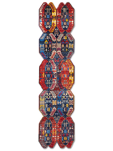 Multishape Color auf Dunkelblau 92 × 365 cm Teppich