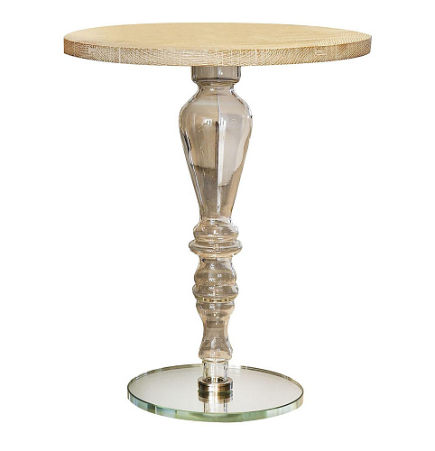 Skulpturaler Beistelltisch mit Glasplatte