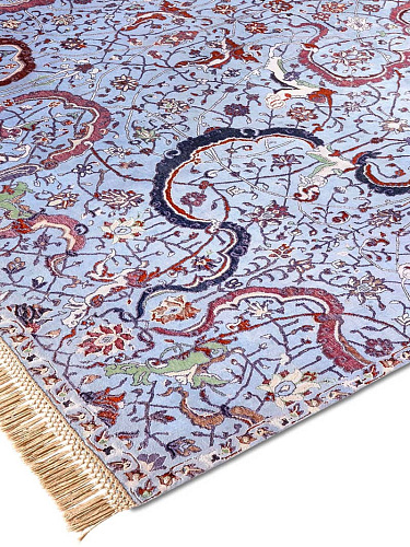 Tabriz Reverse Original auf Hellblau Teppich