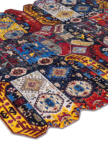 Multishape Color auf Dunkelblau 274 × 365 cm Teppich