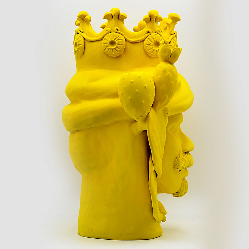 Maure‑Kopf gelb matt Skulptur