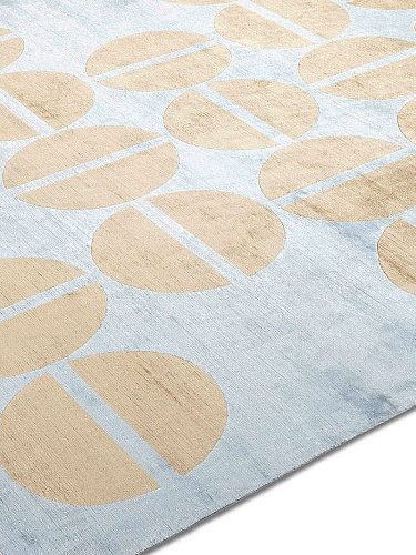 Circle Gold auf Hellblau Teppich