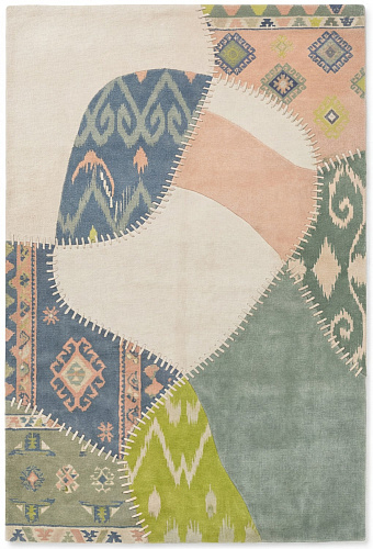Textile Fragments Green Teppich