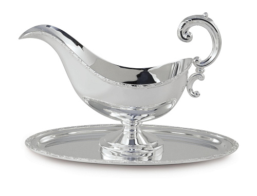 Royal silberne Sauciere mit Unterteller