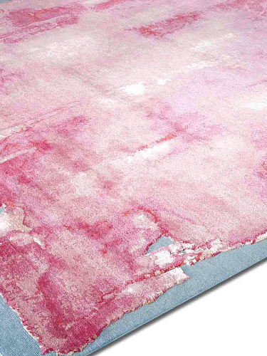 Mono Pink auf Hellem Blau Teppich